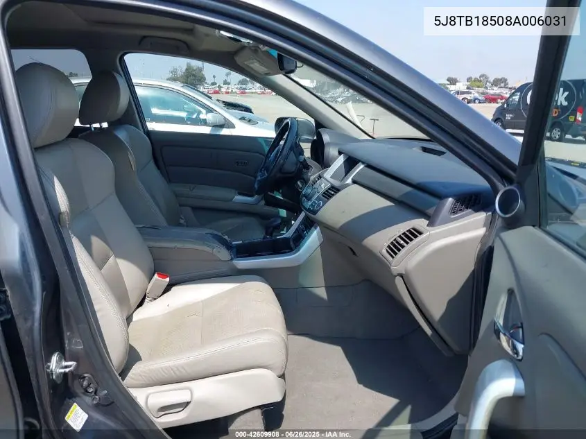 2008 Acura Rdx VIN: 5J8TB18508A006031 Lot: 42609908