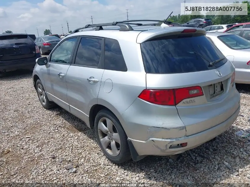 2008 Acura Rdx VIN: 5J8TB18288A007756 Lot: 42734672