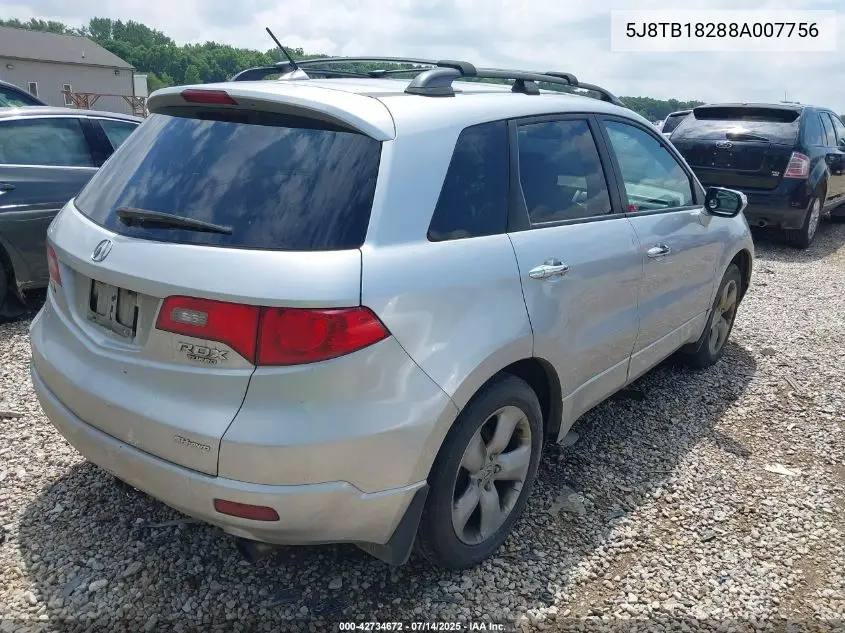 2008 Acura Rdx VIN: 5J8TB18288A007756 Lot: 42734672