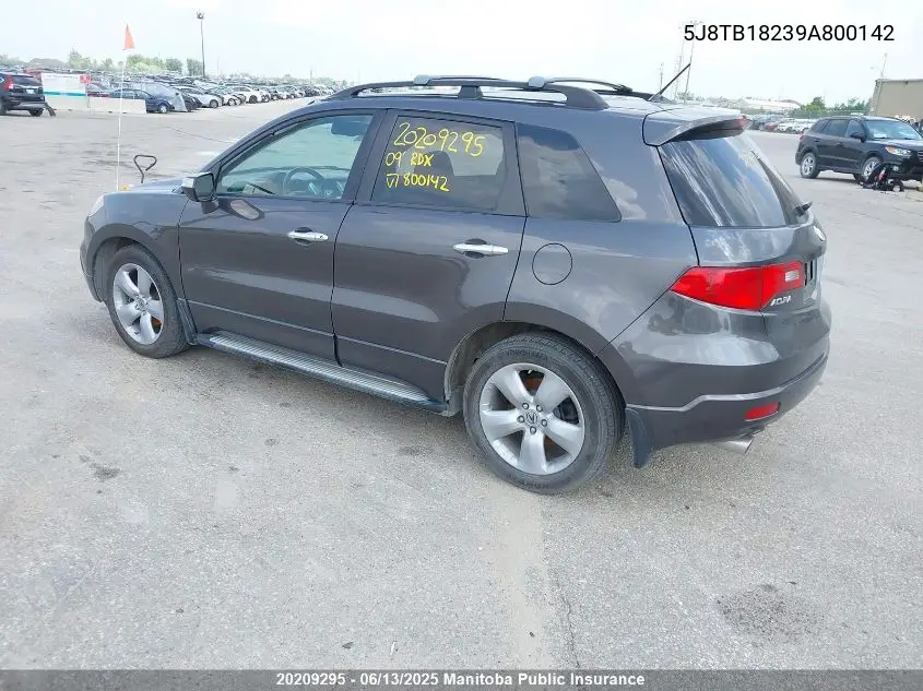 2009 Acura Rdx VIN: 5J8TB18239A800142 Lot: 20209295