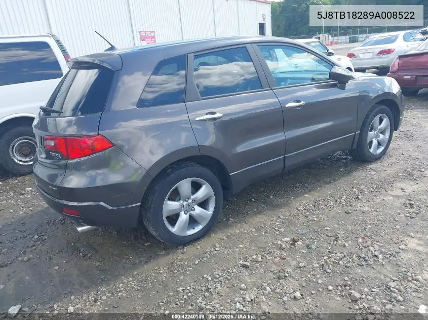 2009 Acura Rdx VIN: 5J8TB18289A008522 Lot: 42240149