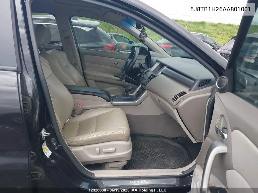 2010 Acura Rdx VIN: 5J8TB1H26AA801001 Lot: 12328638