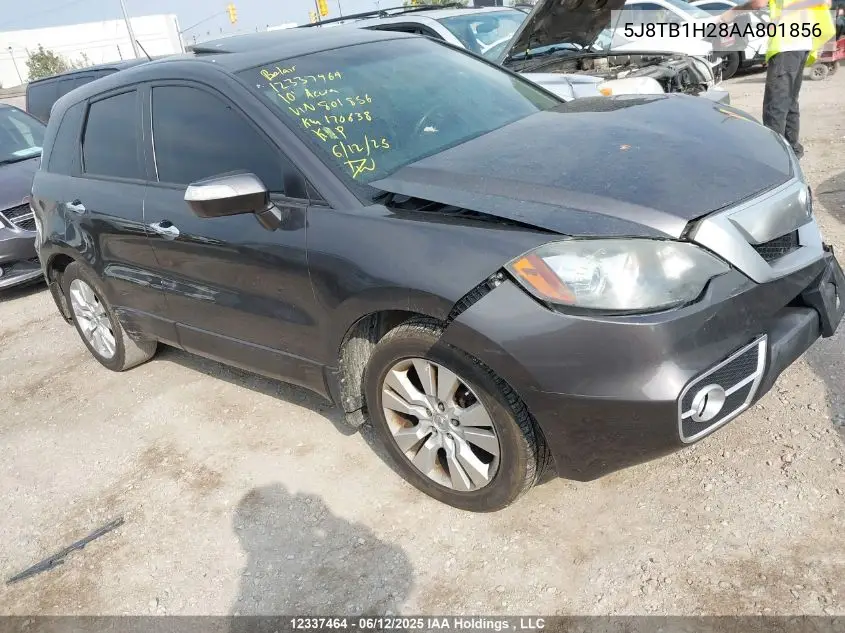 2010 Acura Rdx VIN: 5J8TB1H28AA801856 Lot: 12337464