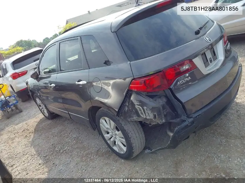 2010 Acura Rdx VIN: 5J8TB1H28AA801856 Lot: 12337464