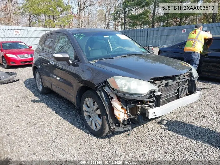 2010 Acura Rdx VIN: 5J8TB1H2XAA003519 Lot: 41783150
