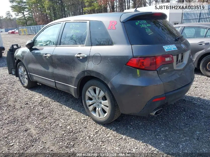 2010 Acura Rdx VIN: 5J8TB1H2XAA003519 Lot: 41783150