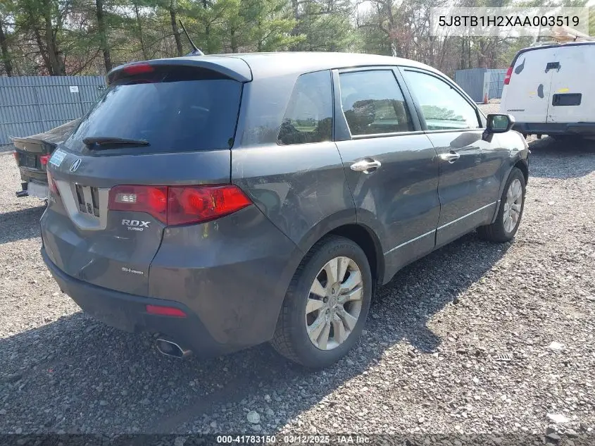 2010 Acura Rdx VIN: 5J8TB1H2XAA003519 Lot: 41783150