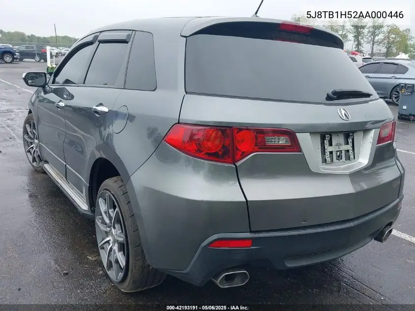 2010 Acura Rdx VIN: 5J8TB1H52AA000446 Lot: 42193191