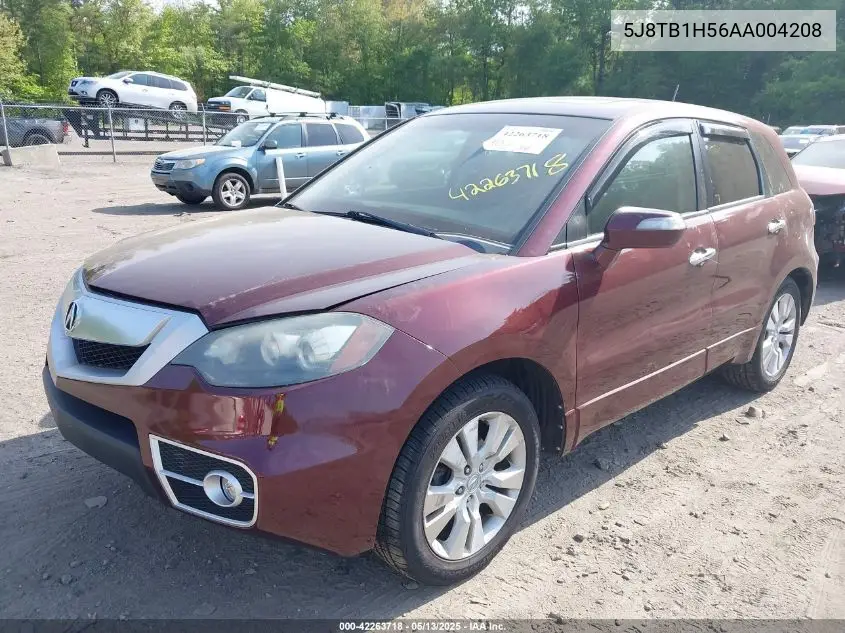 2010 Acura Rdx VIN: 5J8TB1H56AA004208 Lot: 42263718