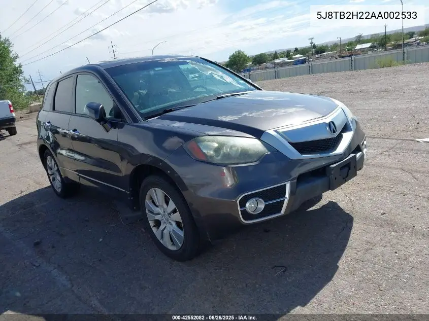 2010 Acura Rdx VIN: 5J8TB2H22AA002533 Lot: 42552082