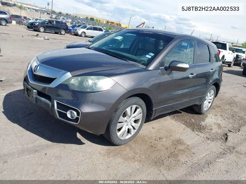 2010 Acura Rdx VIN: 5J8TB2H22AA002533 Lot: 42552082