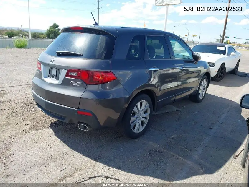 2010 Acura Rdx VIN: 5J8TB2H22AA002533 Lot: 42552082