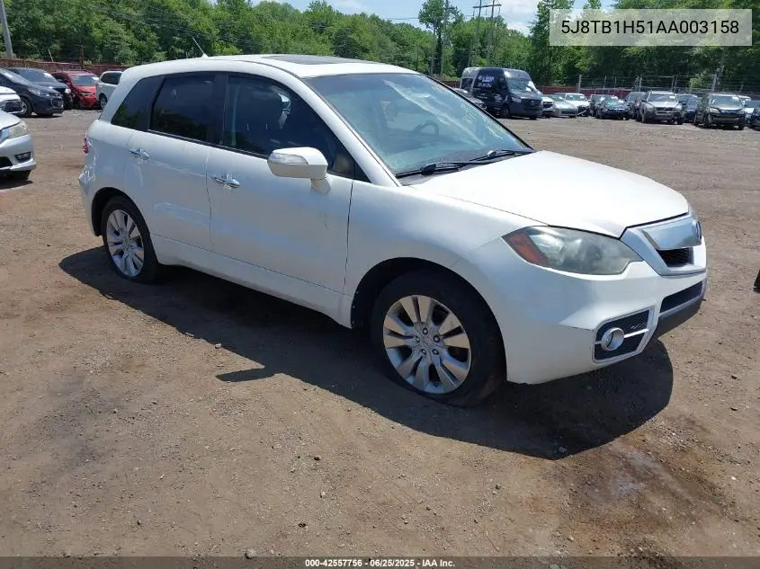 2010 Acura Rdx VIN: 5J8TB1H51AA003158 Lot: 42557756