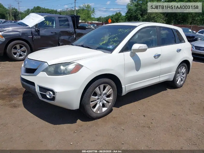 2010 Acura Rdx VIN: 5J8TB1H51AA003158 Lot: 42557756