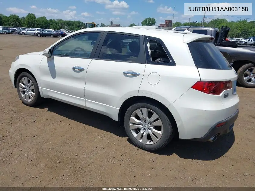 2010 Acura Rdx VIN: 5J8TB1H51AA003158 Lot: 42557756