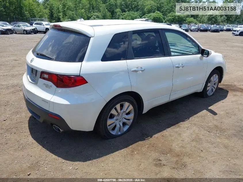 2010 Acura Rdx VIN: 5J8TB1H51AA003158 Lot: 42557756