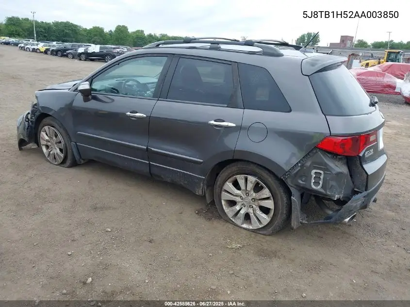2010 Acura Rdx VIN: 5J8TB1H52AA003850 Lot: 42585626