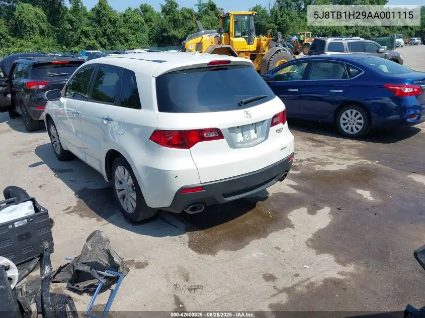 2010 Acura Rdx VIN: 5J8TB1H29AA001115 Lot: 42600825