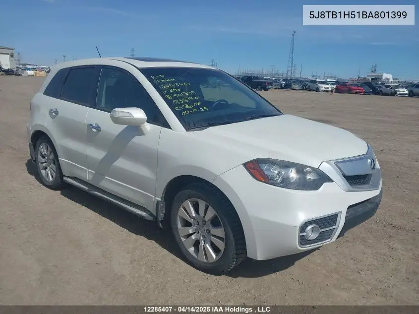 2011 Acura Rdx Technology VIN: 5J8TB1H51BA801399 Lot: 12285407