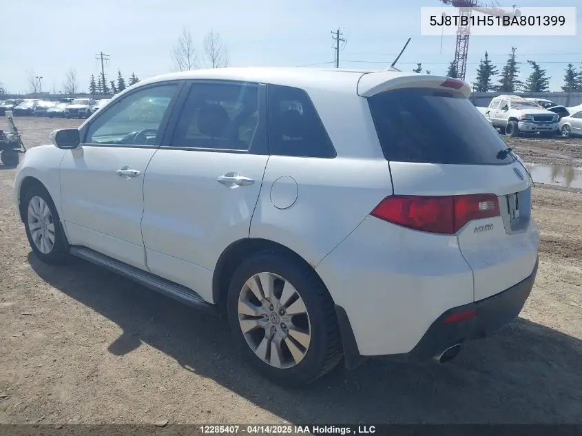 2011 Acura Rdx Technology VIN: 5J8TB1H51BA801399 Lot: 12285407