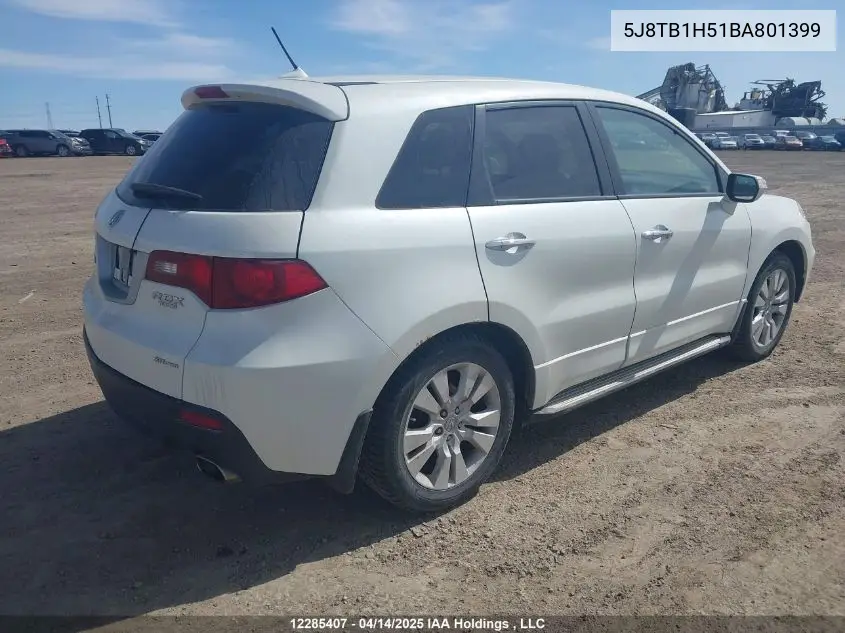 2011 Acura Rdx Technology VIN: 5J8TB1H51BA801399 Lot: 12285407