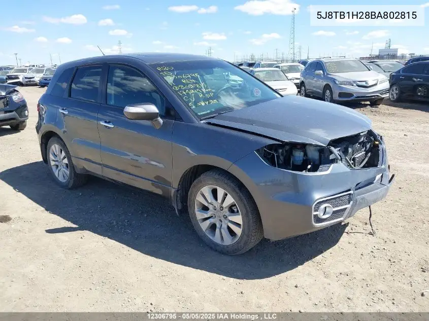 2011 Acura Rdx VIN: 5J8TB1H28BA802815 Lot: 12306795