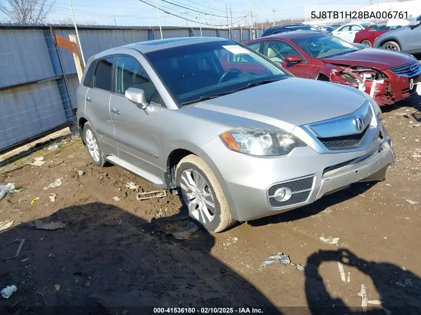 2011 Acura Rdx VIN: 5J8TB1H28BA006761 Lot: 41536180