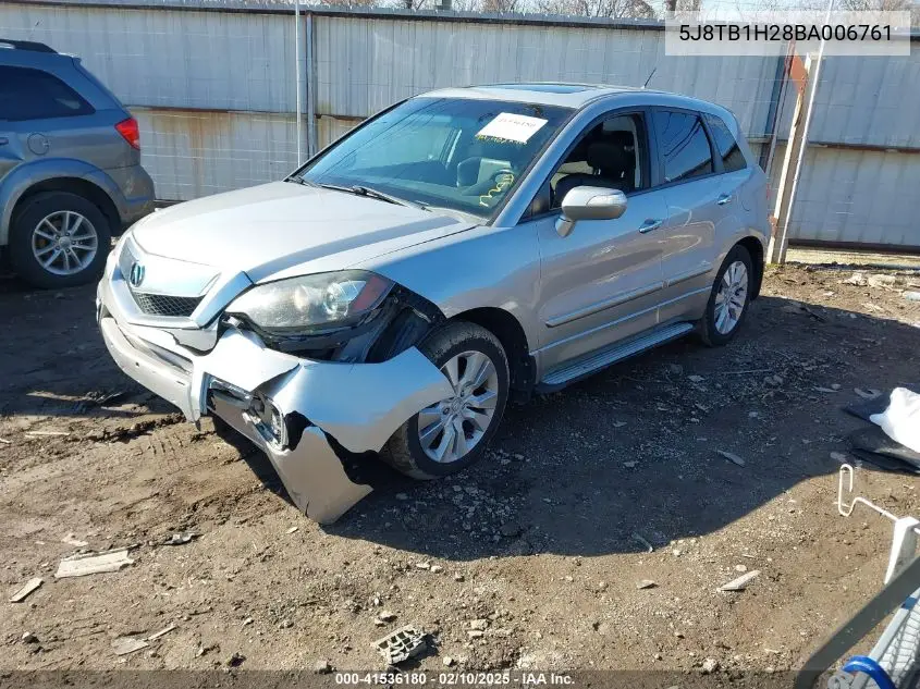 2011 Acura Rdx VIN: 5J8TB1H28BA006761 Lot: 41536180
