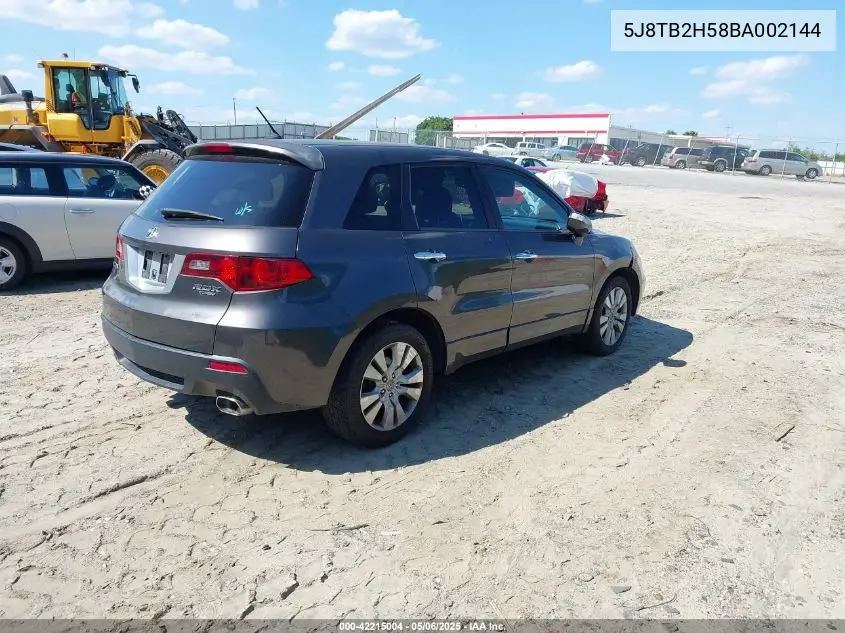 2011 Acura Rdx VIN: 5J8TB2H58BA002144 Lot: 42215004