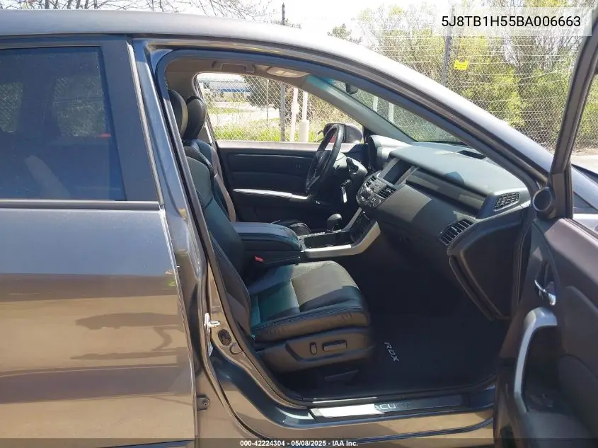2011 Acura Rdx VIN: 5J8TB1H55BA006663 Lot: 42224304