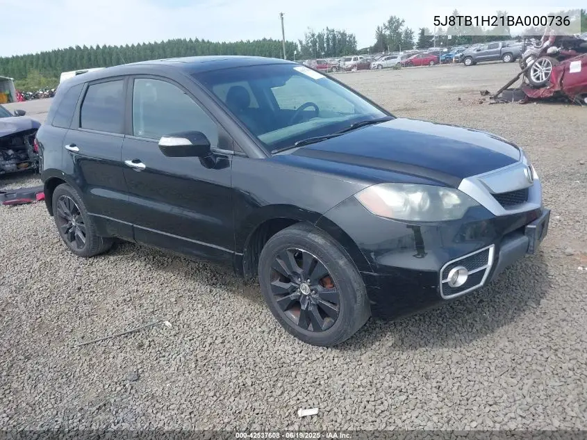 2011 Acura Rdx VIN: 5J8TB1H21BA000736 Lot: 42537608