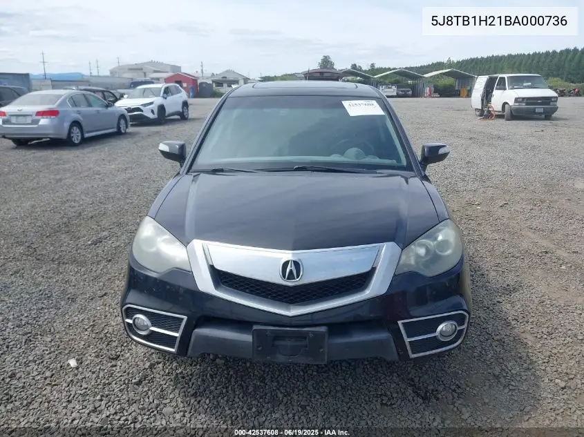 2011 Acura Rdx VIN: 5J8TB1H21BA000736 Lot: 42537608