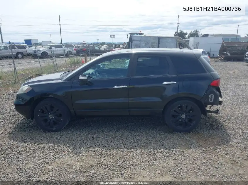 2011 Acura Rdx VIN: 5J8TB1H21BA000736 Lot: 42537608