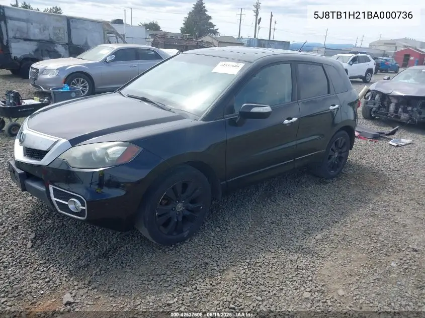 2011 Acura Rdx VIN: 5J8TB1H21BA000736 Lot: 42537608