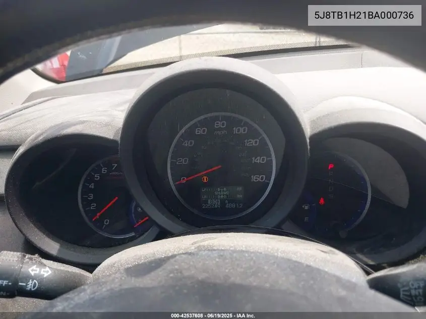 2011 Acura Rdx VIN: 5J8TB1H21BA000736 Lot: 42537608