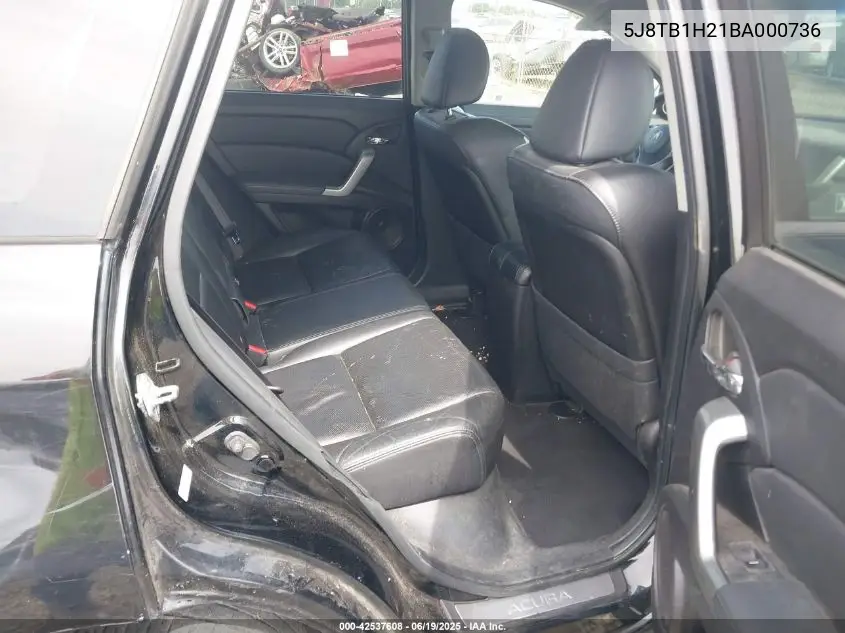 2011 Acura Rdx VIN: 5J8TB1H21BA000736 Lot: 42537608