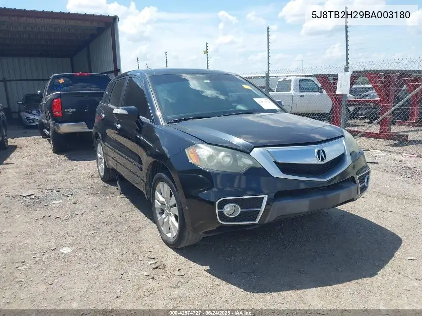 2011 Acura Rdx VIN: 5J8TB2H29BA003180 Lot: 42574727