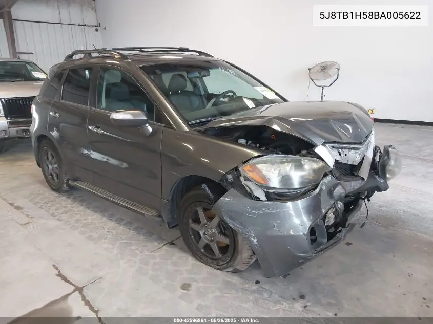 2011 Acura Rdx VIN: 5J8TB1H58BA005622 Lot: 42596864