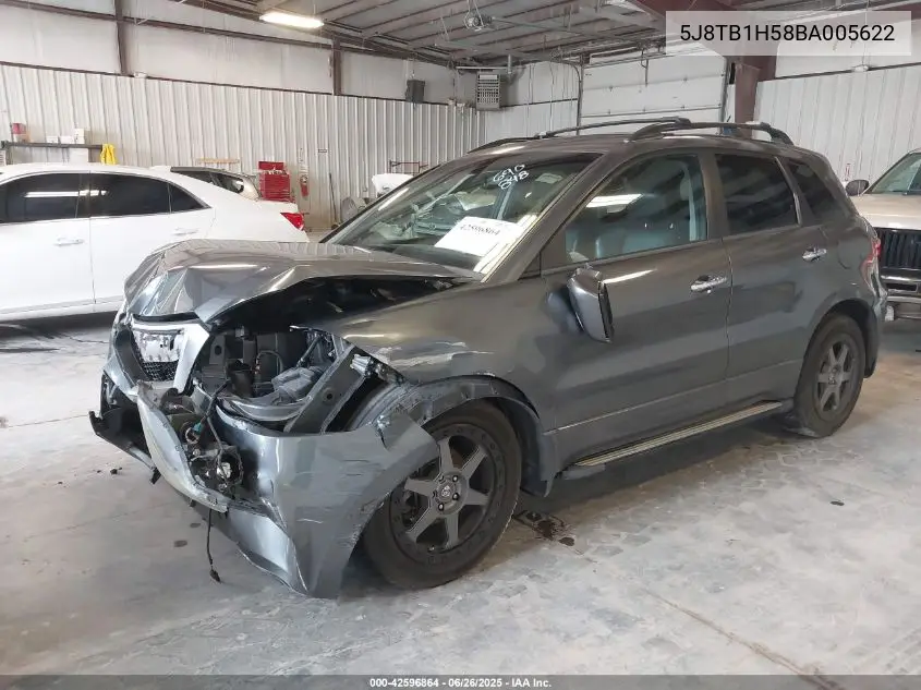 2011 Acura Rdx VIN: 5J8TB1H58BA005622 Lot: 42596864
