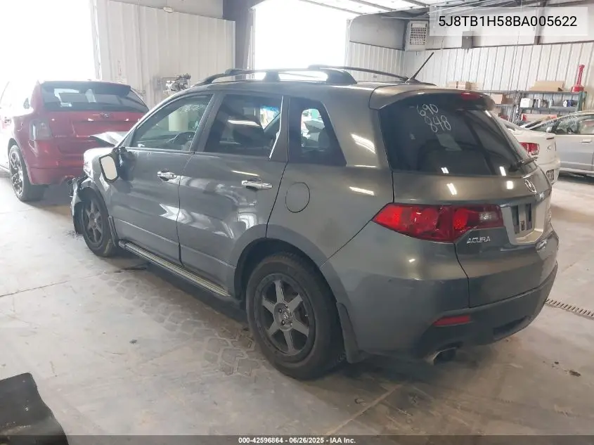 2011 Acura Rdx VIN: 5J8TB1H58BA005622 Lot: 42596864