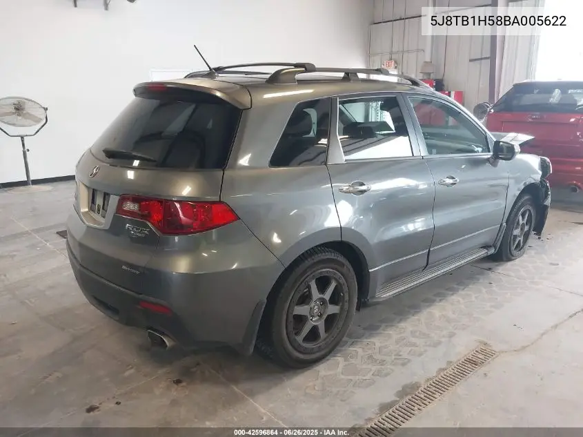 2011 Acura Rdx VIN: 5J8TB1H58BA005622 Lot: 42596864