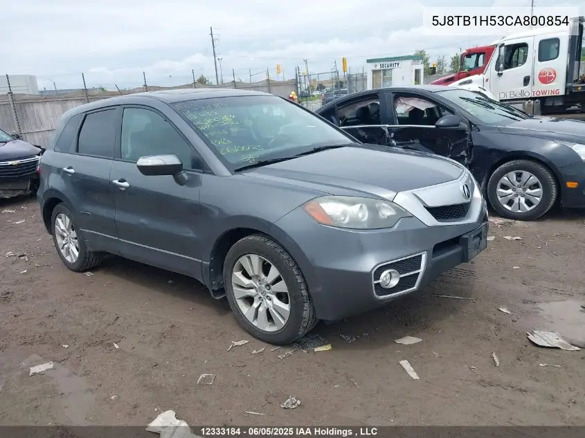 2012 Acura Rdx VIN: 5J8TB1H53CA800854 Lot: 12333184