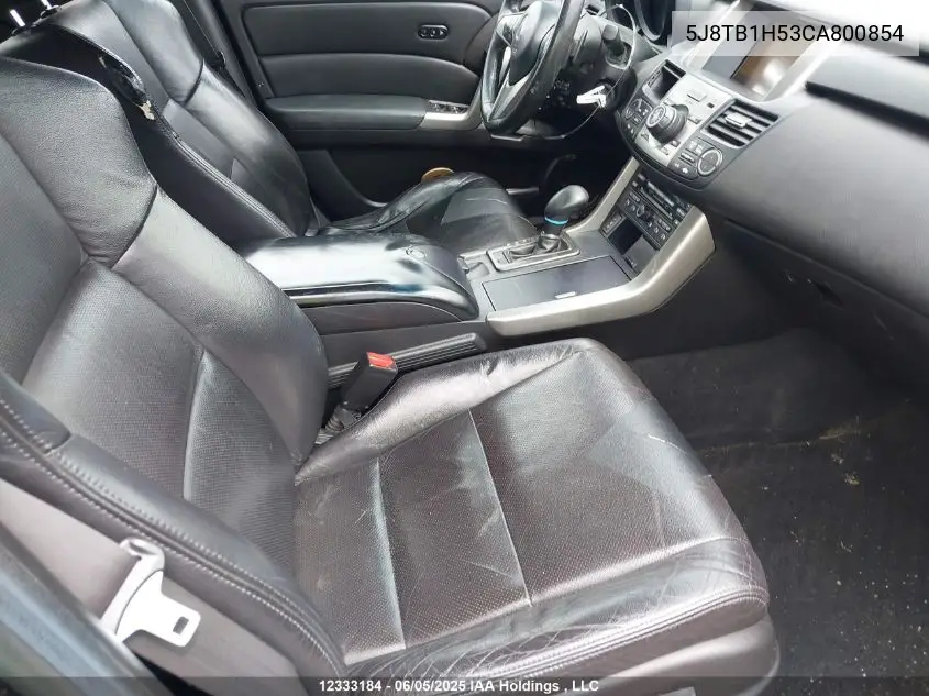 2012 Acura Rdx VIN: 5J8TB1H53CA800854 Lot: 12333184
