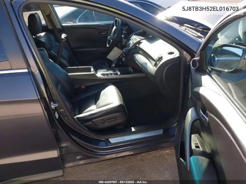 2014 Acura Rdx VIN: 5J8TB3H52EL016703 Lot: 42257957
