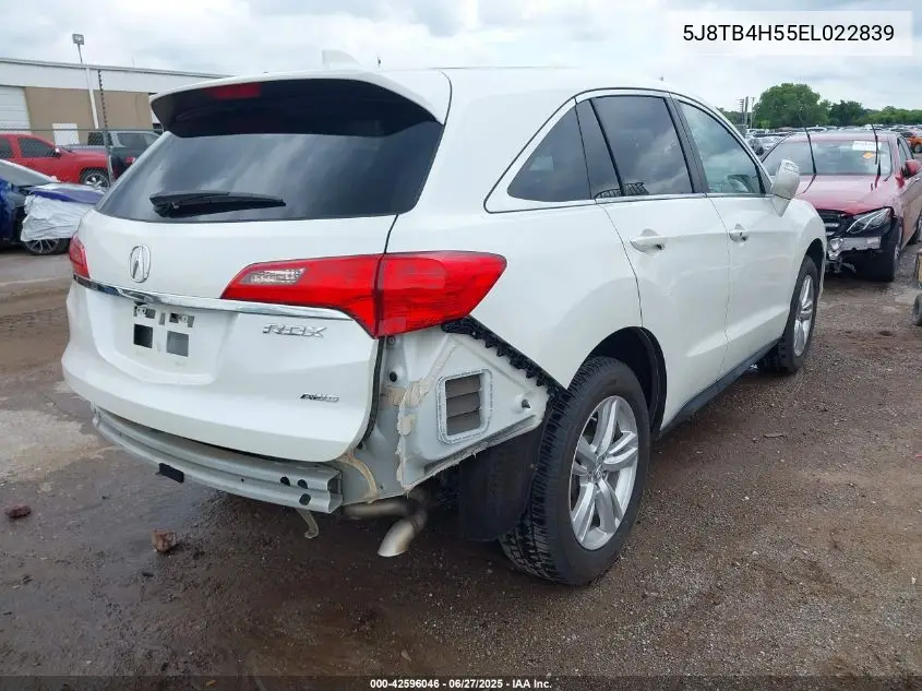 2014 Acura Rdx VIN: 5J8TB4H55EL022839 Lot: 42596046