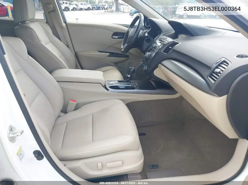 2014 Acura Rdx VIN: 5J8TB3H53EL000364 Lot: 42623224