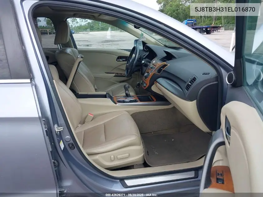 2014 Acura Rdx VIN: 5J8TB3H31EL016870 Lot: 42626371