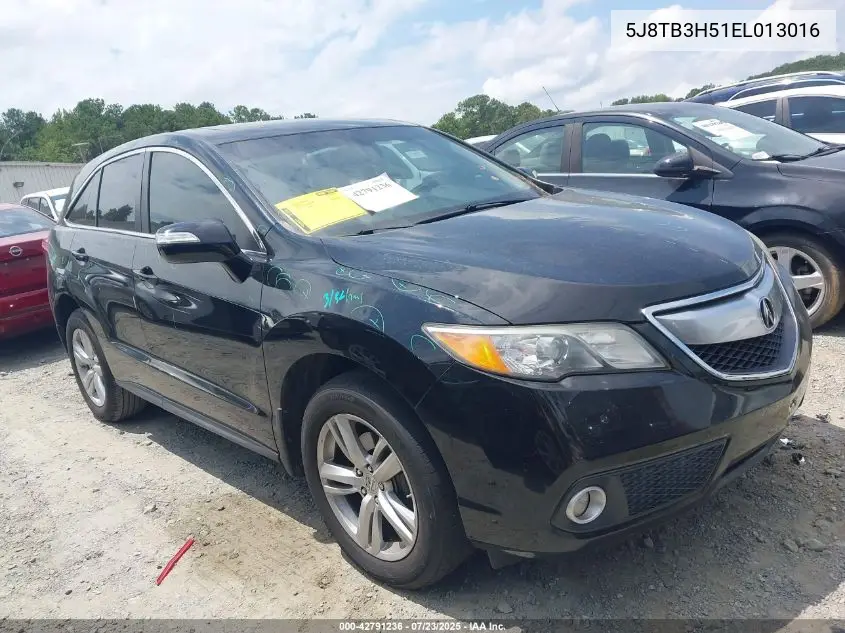 2014 Acura Rdx VIN: 5J8TB3H51EL013016 Lot: 42791236