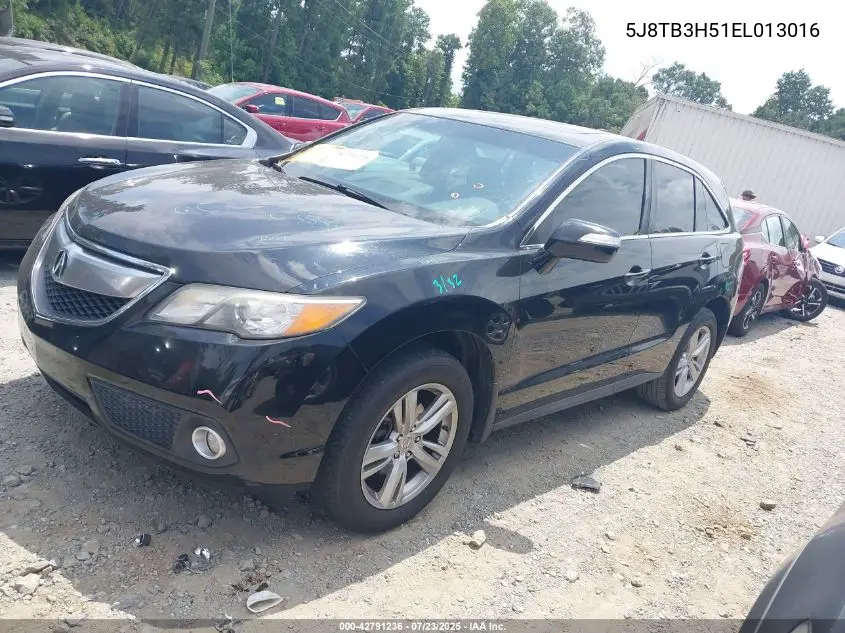 2014 Acura Rdx VIN: 5J8TB3H51EL013016 Lot: 42791236