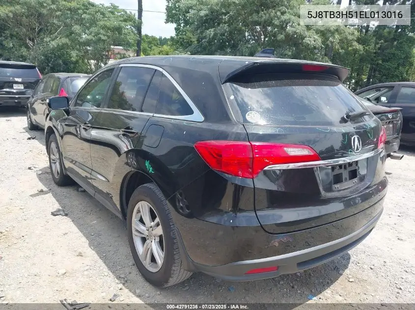 2014 Acura Rdx VIN: 5J8TB3H51EL013016 Lot: 42791236
